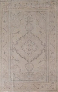 Muted Semi-Antique Tebriz Evenly Low Pile Area Rug Wool Handmade Carpet 6'x9' - Picture 1 of 12