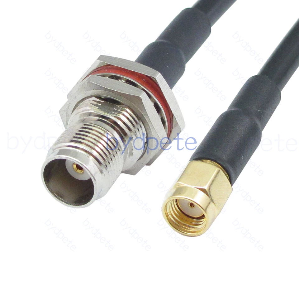 TNC Female bulkhead to RP-SMA Male RG58 Coaxial Cable Koaxial Kable RF 50ohm lot - Image 1 of 4