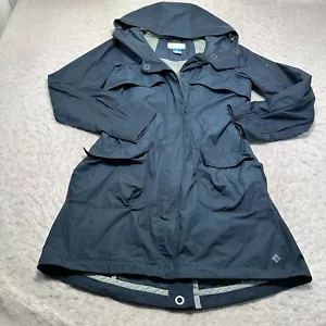 Columbia Omni Shield Navy Trench Coat Womens Water Wind Resistant Size Small S - Picture 1 of 16