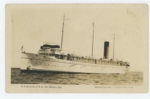 SS Keewatin CPR Steamer Fort William Ontario 1921 RPPC Photo History - Picture 1 of 2