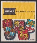 Old matchbox label Netherlands, Hema Lucifers Serie 35-72, PACKET SIZE