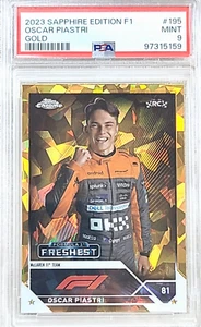 2023 Topps Chrome Sapphire F1 Gold #195 Oscar Piastri /50 RC Rookie Mint PSA 9 - Picture 1 of 2
