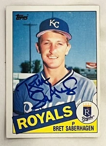 BRET SABERHAGEN SIGNED Topps 1985  Card AUTOGRAPH Kansas City Royals - Picture 1 of 2