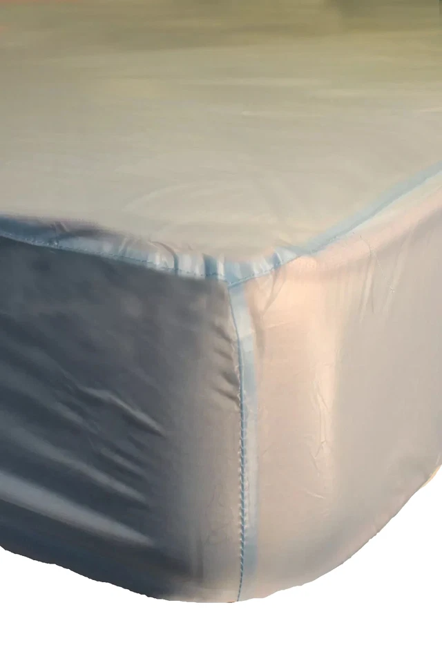 FABIMONTI SONDERANGEBOT PVC Spannbettschutz Bettlaken Spielwiese Matratzenschoner Hellblau