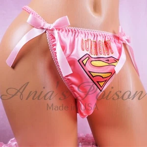 Bragas Sissy Satén para HOMBRE - Pantillas Brillantes Rosa o BLANCAS SUPER SISSY - Bikini - Imagen 1 de 5