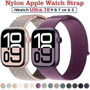 Nylon Sport Band Strap for Apple Watch 10 9 8 7 6 5 4 3 Ultra 2 SE 44/45/46/49mm - Picture 1 of 35
