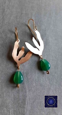 Orecchini in ottone oro femminili handmade donna fatta a mano idea regalo - Immagine 1 di 4