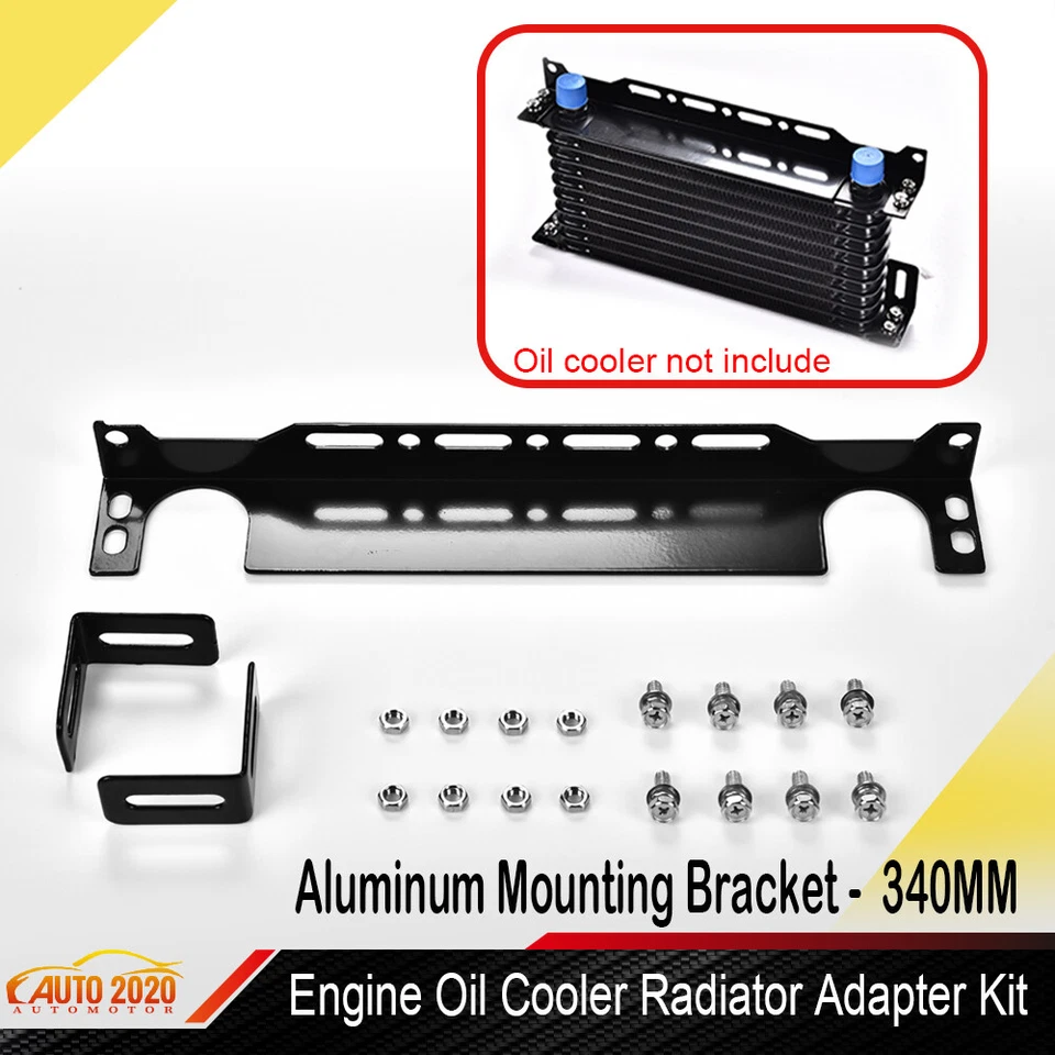 Universal 340MM Aluminum Mounting Bracket Engine Radiator Oil Cooler Adapter Kit Foto 1 de 4