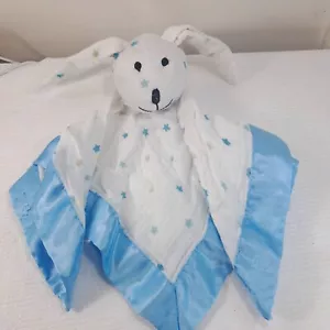 Aden + Anais Bunny rabbit Musy Mate Lovey Security Blanket blue tan stars satin - Picture 1 of 11