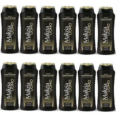 MALIZIA UOMO GOLD Duschgel & Shampoo 12x 250ml - vorratspackung