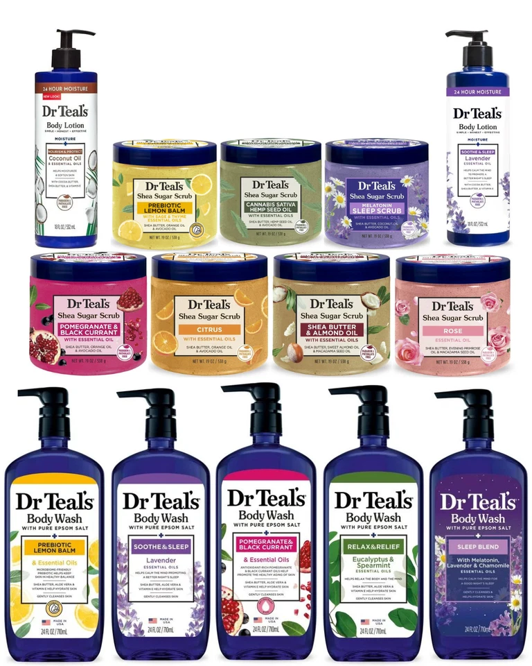 Dr Teal's Body Wash - Body Scrub & Body Lotion - USA IMPORT - Image 1 of 1