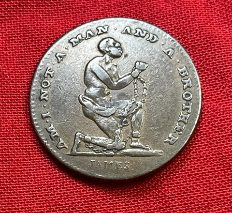 1790’s “Am I Not A Man”  Anti-Slavery Conder Token Spence, Paine Farthing RARE Cover