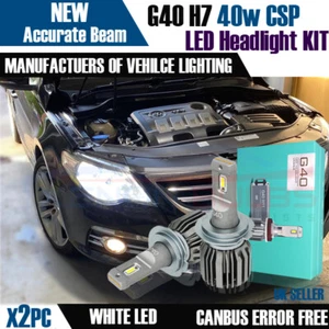 2x H7 G40 CANBUS ERROR FREE LED HEADLIGHT KIT WHITE 6500K for VW Passat 05-10 - Picture 1 of 4