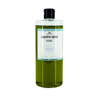 Flüssige Aleppo-Seife 25% Lorbeeröl Flüssigseife Duschgel 500ml #Alepposoap - Bild 1 von 4