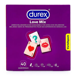 40 x Durex Kondome Love Kondommix Pleasure Me Gefühlsecht Ultra Erdbeere Intense