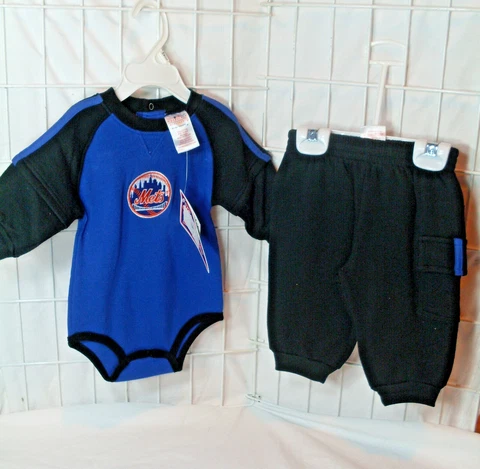 MLB New York Mets White and Blue 2PC T-Shirt With Bottom Pants Set size 3-6 Cover