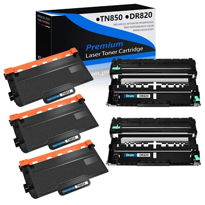 3PK TN850 Toner + 2PK DR820 Drum for Brother DCPL5500DN DCPL5600DN DCPL5650DN - image 1 of 4