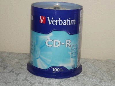 Verbatim CD-R Spindle Blank 80 minute 700 MB Mo 52X Speed Disc 100 Pack New - Image 1 of 4