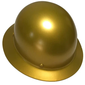 Individuell bemalter Schutzhut MSA Skullgard volle Krempe individueller HOK Gold Satin - Bild 1 von 7