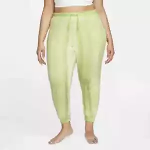 Women's Nike Sz S Yoga Luxe 7/8 Length Fleece Joggers Workout Pants Lime ~ Plush - Picture 1 of 4