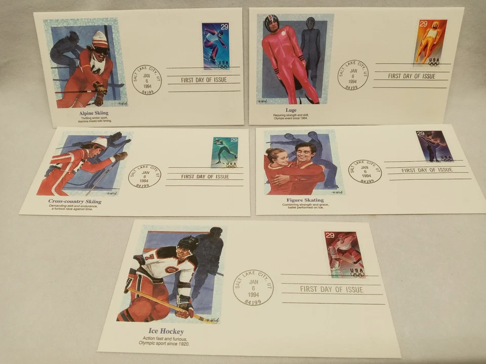 US First Day Issue Covers - Lot of 5 Covers 1994 WINTER OLYMPICS 2807  (FDC229) - Image 1 of 1