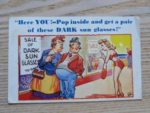 H.B LTD Postcard Dark Sun Glasses Saucy Risque Rude - Picture 1 of 2