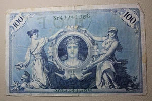 * 1908 GERMANY 100 MARK BANK NOTE CIRCULATED #PVY36 - Bild 1 von 6