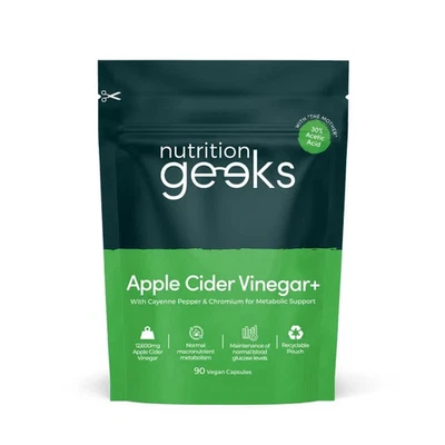 ✅Nutrition geeks- Apple Cider Vinegar+ 90 Capsules