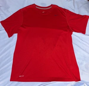 Nike DRI-FIT Shirt Herren Large rot sportlich Performance leicht Swoosh Logo - Bild 1 von 6