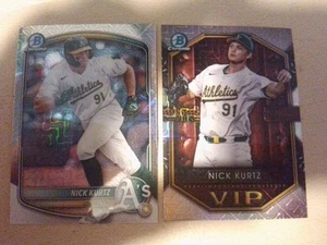 Nick Kurtz 2025 Bowman Mega Box Mojo Refractors BCP-114 & VIP-2 - Picture 1 of 3