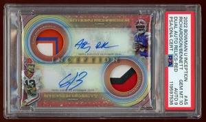 2022 BOWMAN U ANTHONY RICHARDSON / STETSON BENNETT DUAL AUTO RELIC RED /5 PSA 10 - Picture 1 of 3