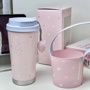 Starbucks 2025 China Pink Heart 16oz SS Tumbler with Sleeve - Picture 1 of 2