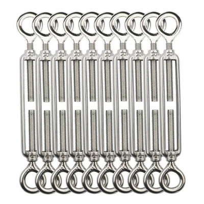 TOOTACI 10 Pack Turnbuckle Eye and Eye Stainless Steel Turnbuckle Eye to Eye M5 Turnb...