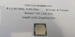 Intel Core i5-8400 CPU 6 x 2,80 (Max. 4,00) GHz 6 Cores 6 Threads Sockel 1151 - Bild 1 von 2