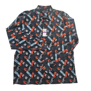NWT Perry Ellis 2XLT Stretch Long Sleeve Shirt Geometric Casual Button Up Tall - Picture 1 of 13