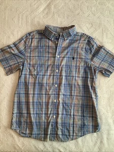 Ralph Lauren Polo Shirt Youth XL Multicolored Plaid Short Sleeve Button Down - Picture 1 of 5