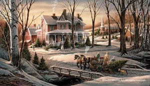 Terry Redlin Homeward Bound - Sleigh Ride with Christmas Tree Encore Edition - Picture 1 of 1