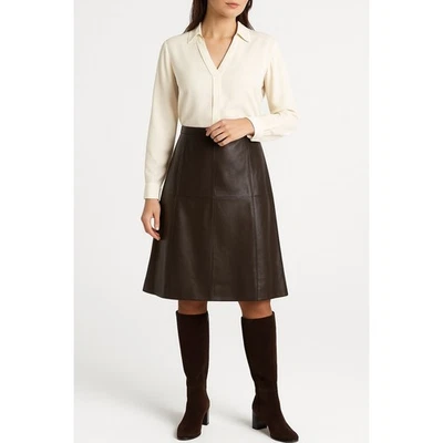  Falda Pendleton Mujer Cuero Genuino Talla 12 Marrón Línea A Nueva con Etiquetas $228 Clásica Foto 1 de 4