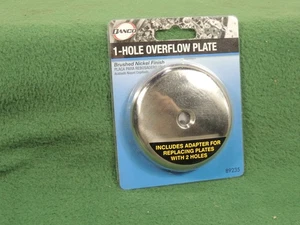 DANCO QUALITY TUB OVERFLOW PLATE w/ADAPTER PLATE FOR TWO HOLE TO ONE HOLE NEW - Picture 1 of 4