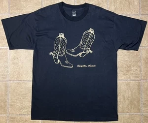 Vintage Diamond Dust Laughlin Nevada T-Shirt Mens XL Gold Glitter Cowboy Boots - Picture 1 of 10