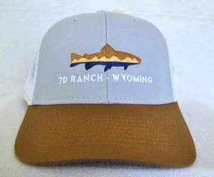 *7D RANCH WYOMING* Trout fishing Structured Trucker Ball cap hat OURAY 51238-9 - Picture 1 of 3
