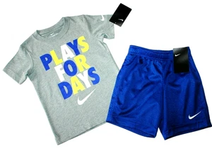 BOY'S NIKE..SHORTS & T-SHIRT...SIZE 4...GREY & BLUE...NEW WITH TAGS! - Picture 1 of 3