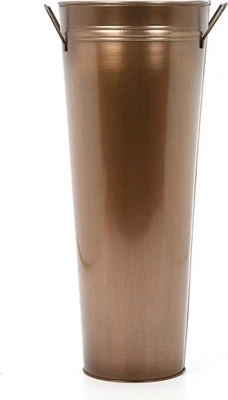 Antique Bronze French Bucket Vase with Handles 6" Dia x 15" H, Perfect for Wedd - Image 1 of 4