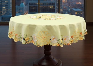Mantel de corte bordado floral colorido decorando toque 72"" redondo - Imagen 1 de 6