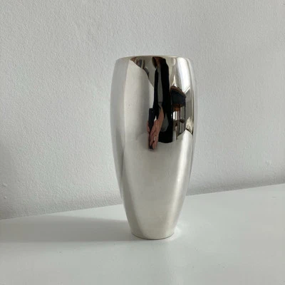 Klassische Vase von H. R. W. Fink Metall versilbert 1980er Jahre - Bild 1 von 4