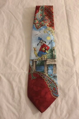 Disney Mickey Unlimited Goofy Fishing Paisley Multicolor Tie - Image 1 of 4