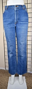 Vintage Chic by HIS Jeans 32 x 28 70s Classic Blue High Waist Boot Cut Made USA - Picture 1 of 21
