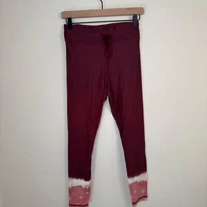 The Upside Leggings Women's Size 8 Maroon Tie Dye Performance Athleisure Stretch - Picture 1 of 8