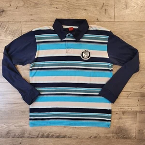 Levis Vintage Polo Shirt Mens L Striped Blue White 79 Red Tab Rugby Long Sleeve - Picture 1 of 11