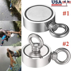 500/800LBS Strong Neodymium Fishing Magnet with Counter Heavy Duty Rare Earth US - Picture 1 of 18